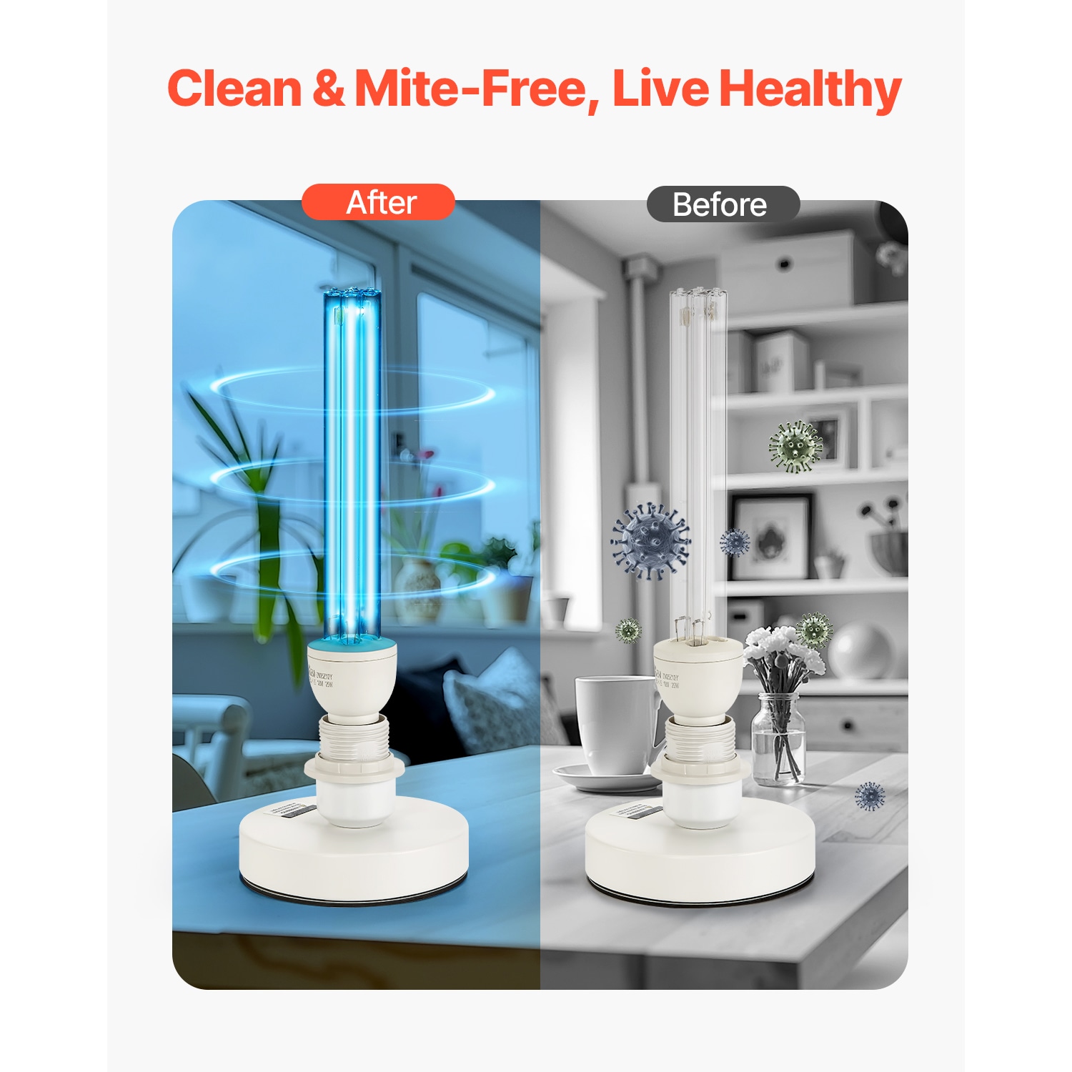 UV Light 25W Ultraviolet Lamp With Ozone Purifier UVC Lamp With Remote Control_voghion.com